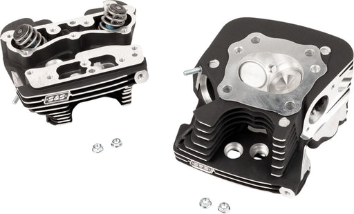 S&S Cycle 79 cc Super Stock® Cylinder Head Cylinder Head Kit Powder-Coated Wrinkle Black Aluminium Pair