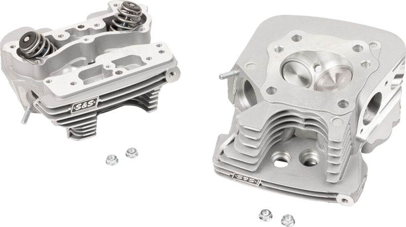 S&S Cycle 79 cc Super Stock® Cylinder Head Cylinder Head Kit Powder-Coated Silver Aluminium Pair #106-4277