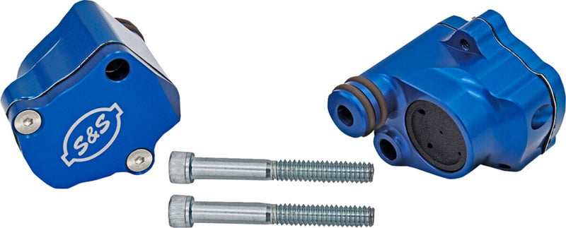 S&S Cycle Billet Head Breather for 2017-2025 Harley-Davidson Cylinder Head Breather Blue Anodised 6061 Billet Aluminium Pair #900-1186
