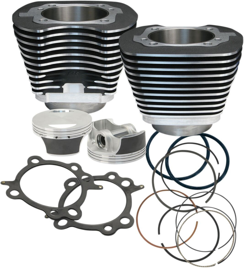 S&S Cycle Big Bore Cylinder Kit Black Aluminium #910-0206