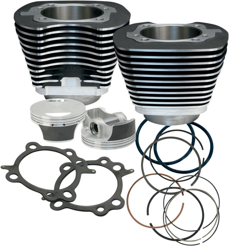 S&S Cycle Big Bore Cylinder Kit Black Aluminium #910-0205