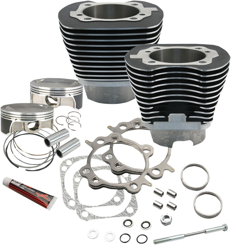 S&S Cycle Big Bore Cylinder Kit Black Aluminium