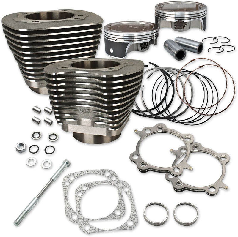 S&S Cycle Big Bore Cylinder Kit Black Aluminium