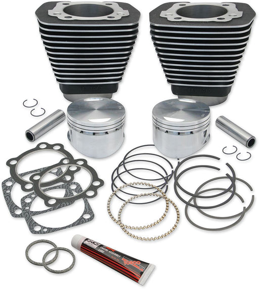 S&S Cycle 96" Big Bore Kit Big Bore Cylinder Kit Black Powder-Coated Aluminium Cast