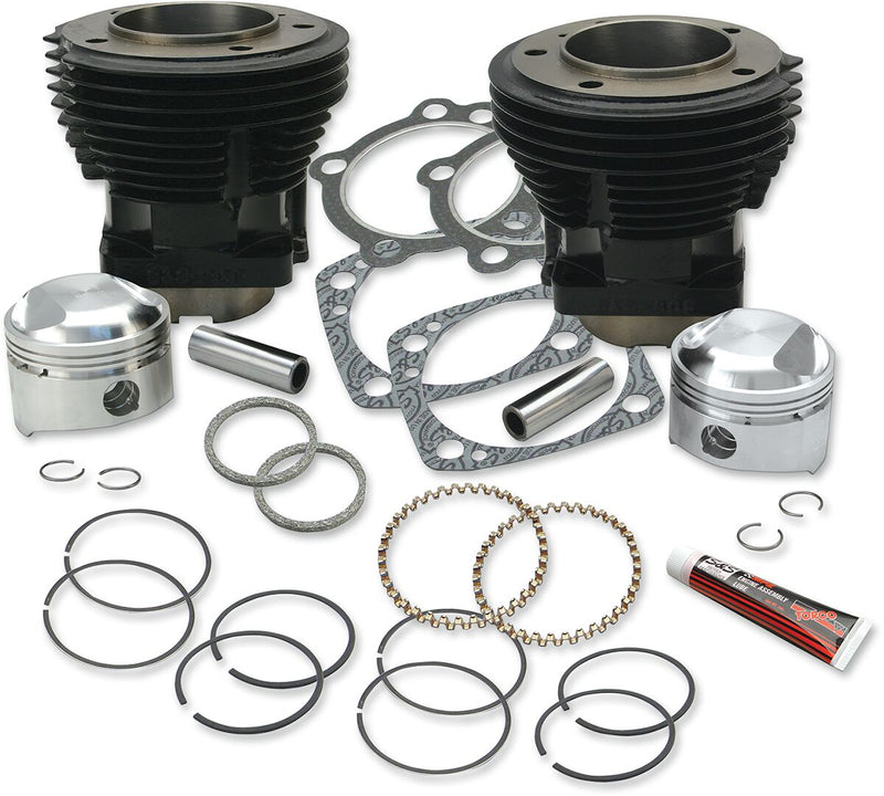 S&S Cycle Stock Bore 80" Cylinder and Standard Compression Piston Kit Cylinder and Piston Kit Powder-Coated Replacement Cast Iron
