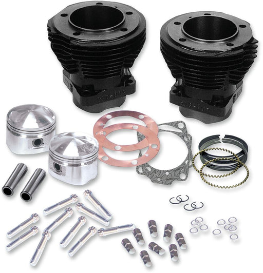S&S Cycle 3-5/8" Big Bore Cylinder and Piston Kit Gloss Black Cast Iron