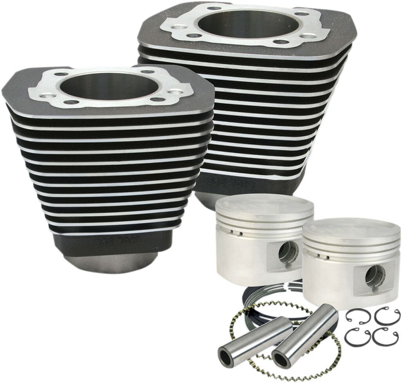 S&S Cycle Cylinder & Piston Kit Cylinder and Piston Kit Wrinkle Black #910-0182