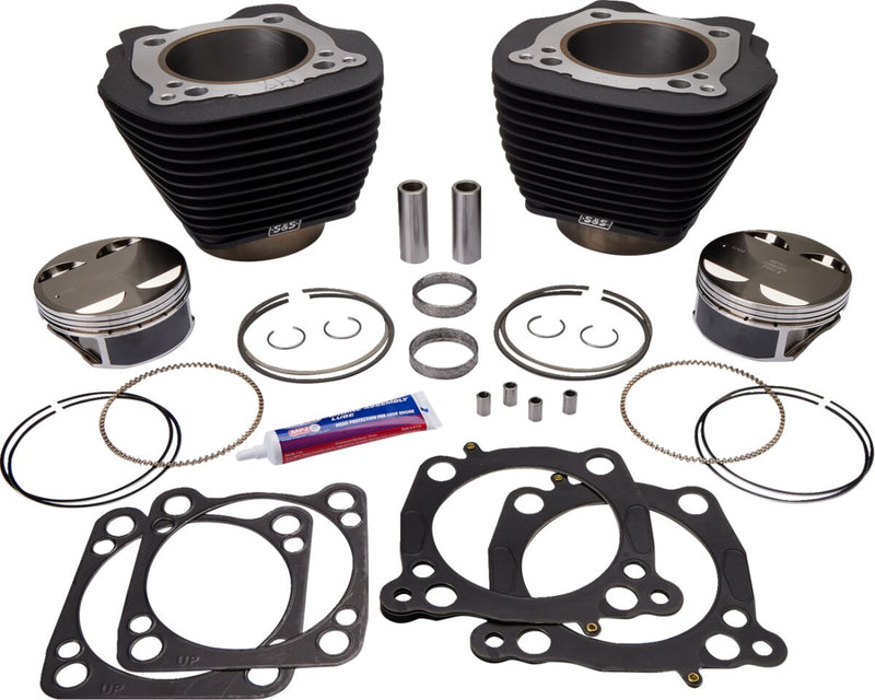 S&S Cycle Wrinkle Black 128 in. Big Bore Kit for Various Various Harley-Davidson Motorcycles (See Fitment List)