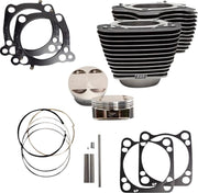 S&S Cycle Cylinder Kit for 2017-2025 Harley-Davidson Big Bore Highlighted Fins Wrinkle Black Bolt-On