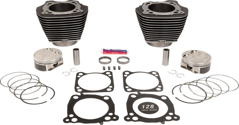 S&S Cycle Cylinder Kit for 2017-2025 Harley-Davidson Big Bore Black Granite Highlighted Fins Bolt-On