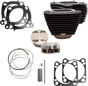 S&S Cycle Cylinder Kit for 2017-2025 Harley-Davidson Big Bore Non-Highlighted Fins Wrinkle Black Bolt-On