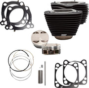 S&S Cycle Cylinder Kit for 2017-2025 Harley-Davidson Big Bore Non-Highlighted Fins Wrinkle Black Bolt-On