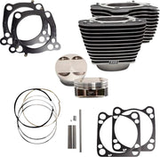 S&S Cycle Cylinder Kit for 2017-2025 Harley-Davidson Stroker Highlighted Fins Wrinkle Black Bolt-On