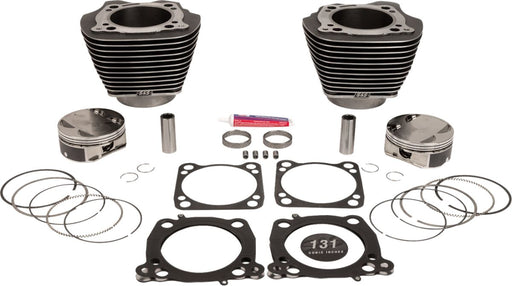 S&S Cycle Cylinder Kit for 2017-2025 Harley-Davidson Stroker Black Granite Highlighted Fins Bolt-On