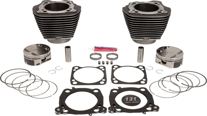 S&S Cycle Cylinder Kit for 2017-2025 Harley-Davidson Stroker Black Granite Highlighted Fins Bolt-On #910-0764A