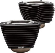 S&S Cycle Cylinder Set for 2017-2025 Harley-Davidson Non-Highlighted Fins Wrinkle Black Unhoned