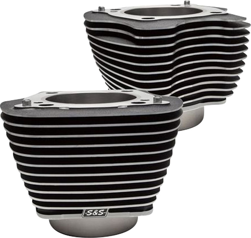 S&S Cycle Cylinder Set for 2017-2025 Harley-Davidson Black Highlighted Fins Unhoned #910-0682A