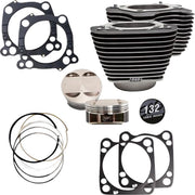 S&S Cycle Big Bore Cylinder Kit for 2017-2023 Harley-Davidson Highlighted Fins Powder-Coated #910-0845A
