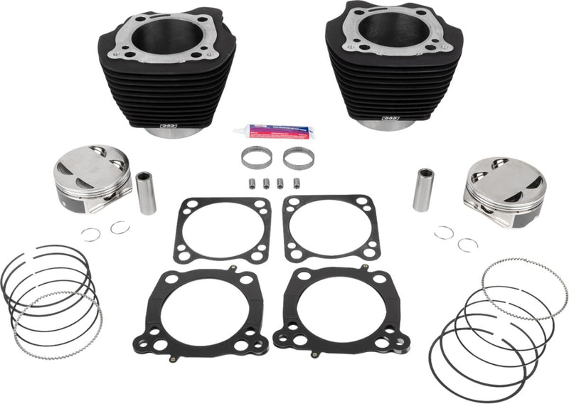 S&S Cycle Big Bore Cylinder Kit for 2017-2023 Harley-Davidson Non-Highlighted Fins Powder-Coated #910-0846A