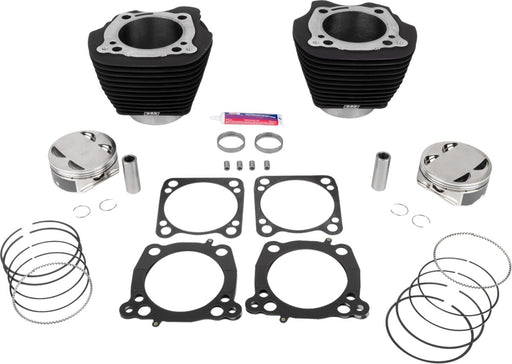 S&S Cycle Big Bore Cylinder Kit for 2017-2023 Harley-Davidson Non-Highlighted Fins Powder-Coated