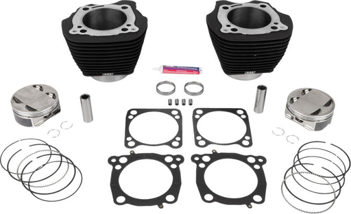 S&S Cycle Big Bore Cylinder Kit for 2017-2023 Harley-Davidson Non-Highlighted Fins Powder-Coated