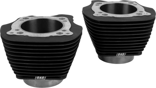 S&S Cycle Cylinder Set for 2017 Harley-Davidson Black Non-Highlighted Fins Unhoned Pair