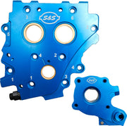 S&S Cycle TC3 Oil Pump and Cam Support Plate Kit Blue Aluminium