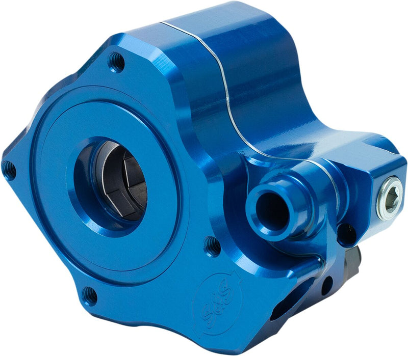 S&S Cycle Oil Pump Anodised Blue Billet Aluminium