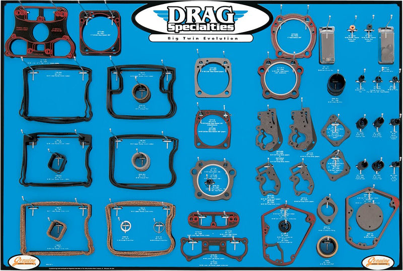 Drag Specialties Gasket/Seal and O-Ring Display for Evolution Big Twin Motors Display Board Peg Wall Hanging Vinyl #0934-0274