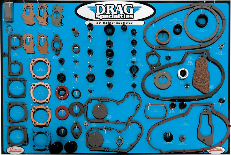 Drag Specialties Gasket, Seal and O-Ring Display for 57-85 Xl Motor Fits Harley-Davidson Sportster Models 1974-1976