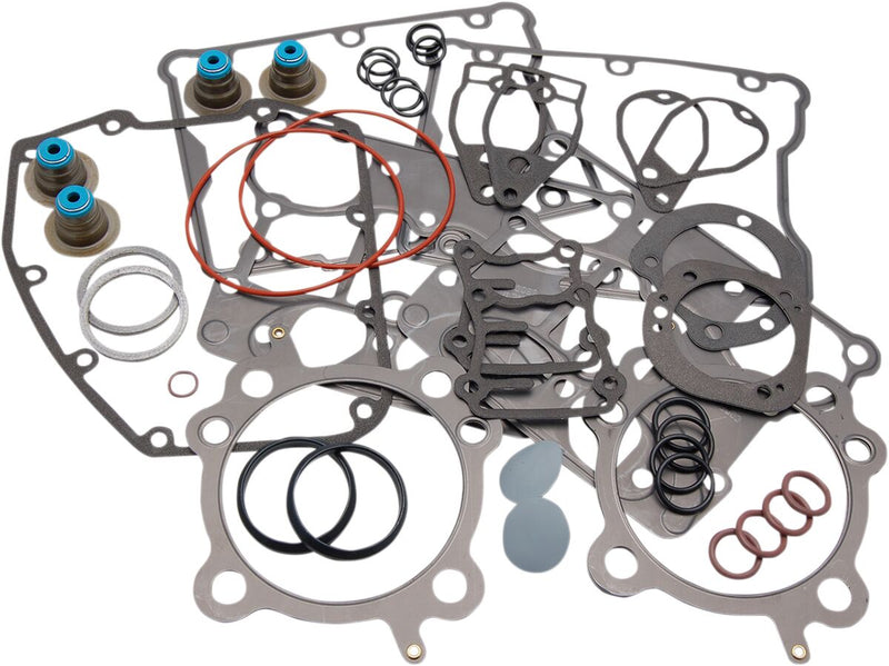 Cometic Top End Gasket Set and Hat-Style Valve Stem Seals for Various Various Harley-Davidson Motorcycles (See Fitment List)