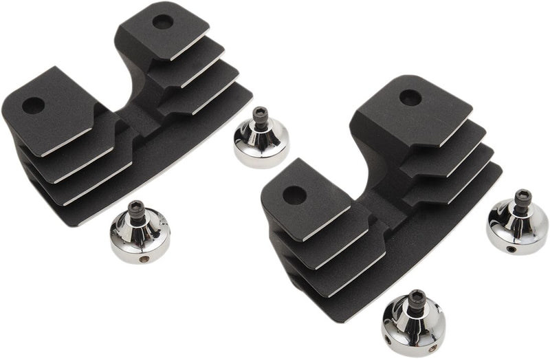 Drag Specialties Spark Plug/Head Bolt Cover Black Finned Aluminium Kit #63422