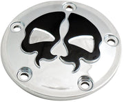 Drag Specialties Split Skull Points Cover Chrome Black Skull Die-Cast