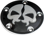 Drag Specialties Split Skull Points Cover Black Chrome Skull Die-Cast #78040B