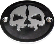 Drag Specialties Split Skull Points Cover Black Chrome Skull Die-Cast #78041B