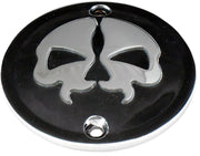 Drag Specialties Split Skull Points Cover Black Chrome Skull Die-Cast