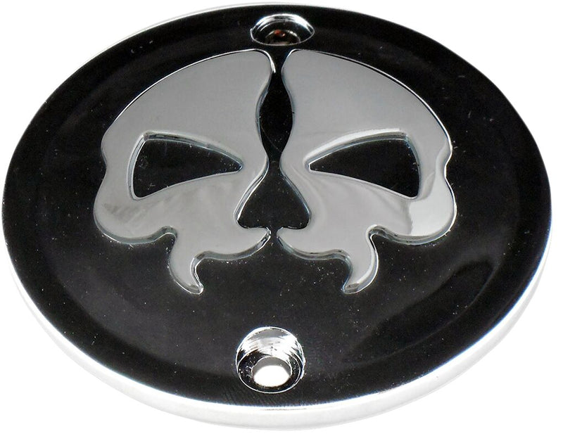 Drag Specialties Split Skull Points Cover Black Chrome Skull Die-Cast
