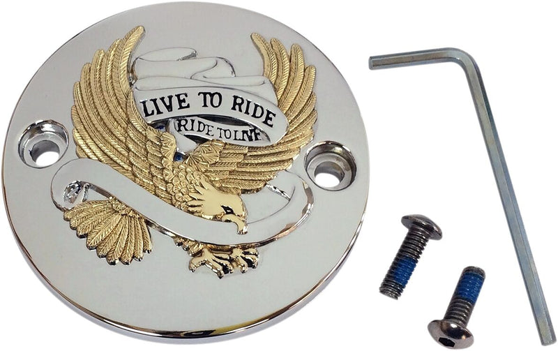 Drag Specialties Live To Ride Points Cover Black Chrome Aluminium Each