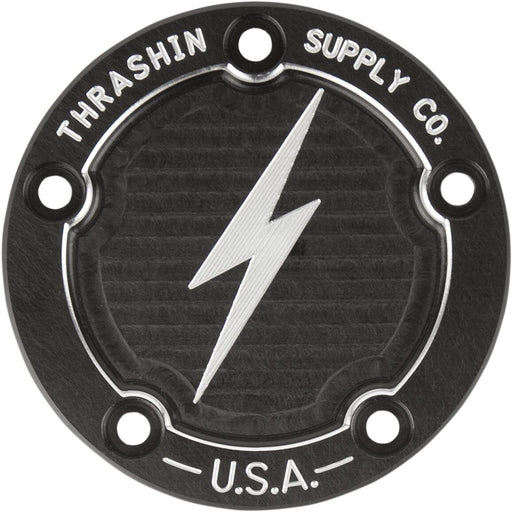 Thrashin Supply Co. Points Cover Black Dished 6061 Billet Aluminium #TSC-3026-4