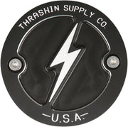 Thrashin Supply Co. Points Cover Black Dished 6061 Billet Aluminium #TSC-3027-4