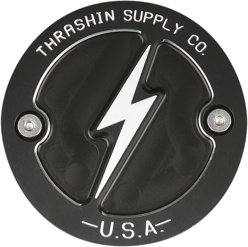 Thrashin Supply Co. Points Cover Black Dished 6061 Billet Aluminium #TSC-3027-4