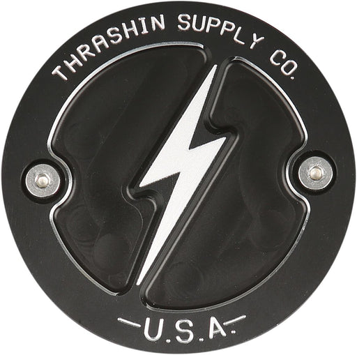 Thrashin Supply Co. Points Cover Black Dished 6061 Billet Aluminium #TSC-3027-4