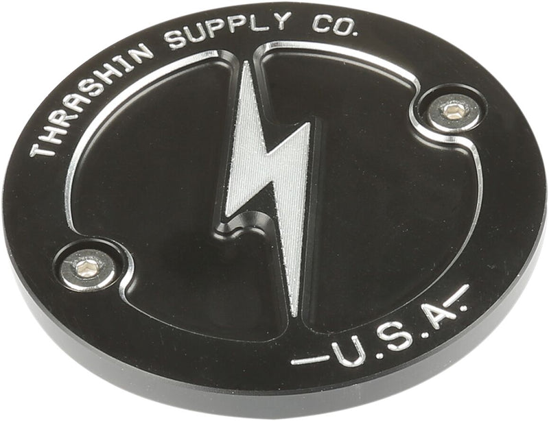 Thrashin Supply Co. Points Cover Black Dished 6061 Billet Aluminium #TSC-3027-4