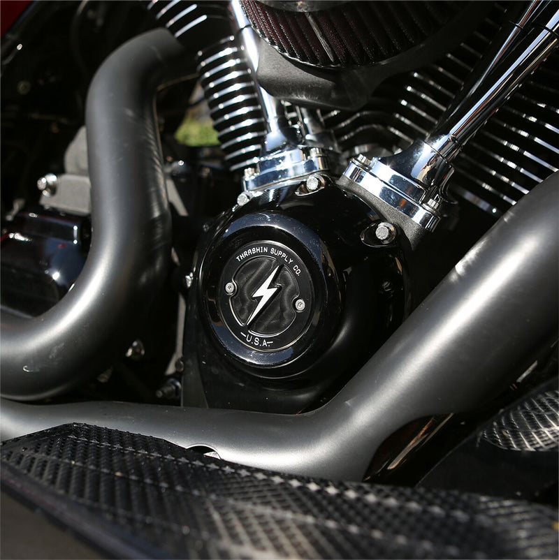 Thrashin Supply Co. Points Cover Black Dished 6061 Billet Aluminium #TSC-3027-4