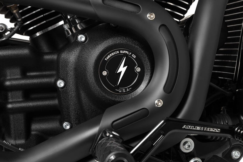 Thrashin Supply Co. Points Cover Black Dished 6061 Billet Aluminium #TSC-3027-4