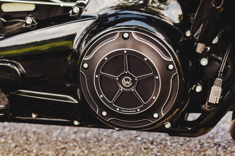 Cult Werk Clutch Cover - HD Touring from 2018 for 2017-2023 Harley-Davidson Black Aluminium Each