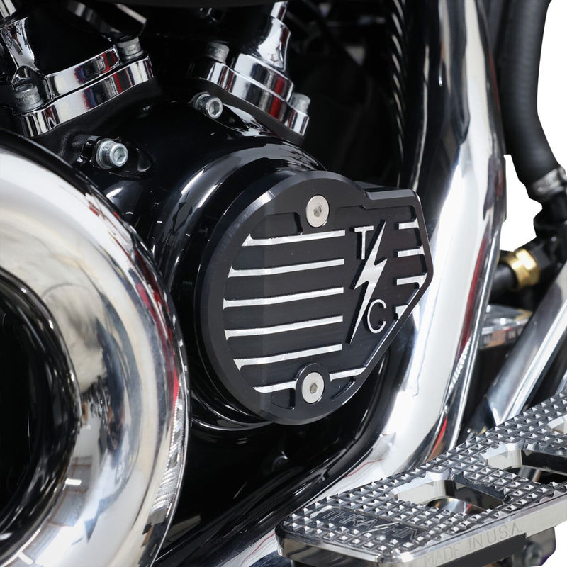 Thrashin Supply Co. Cam Cover Anodised Black Finned 6061 Aluminium #TSC-3029-4