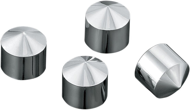 Kuryakyn Rocker Box Bolt Cover Silver Peaked 4 Pack #KUR8372