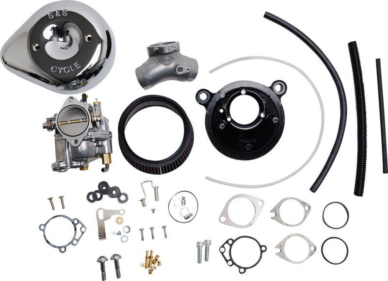 S&S Cycle Super E Carburetor with Stealth Air Cleaner Kit for 1984-1999 Harley-Davidson Carburetor w/Stealth Air Cleaner Chrome Silver