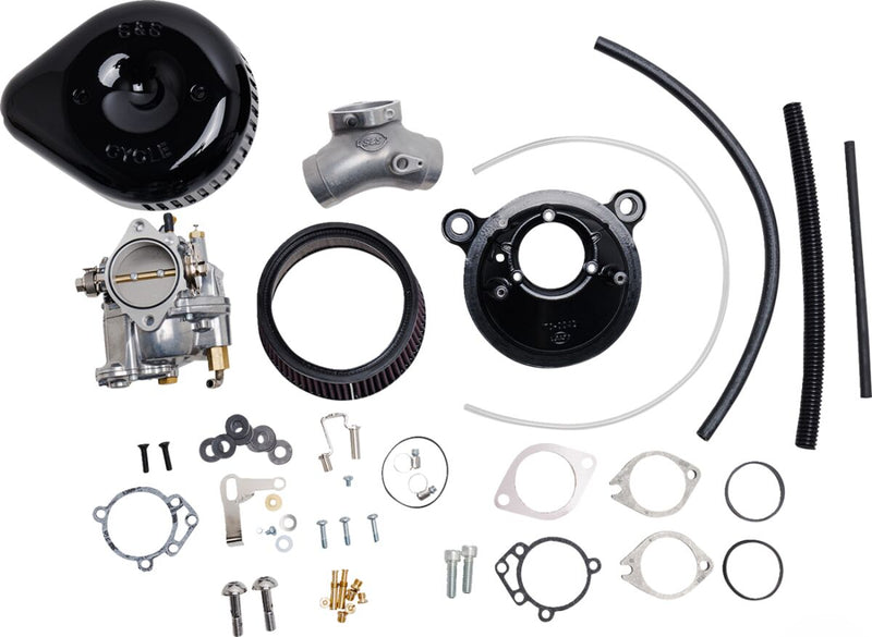 S&S Cycle Super G Carburetor with Stealth Air Cleaner Kit for 1984-1999 Harley-Davidson Carburetor w/Stealth Air Cleaner Black Gloss